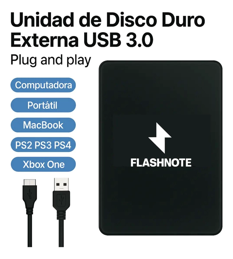 DISCO DURO EXTERNO 500GB USB 3.0 COMPATIBLE PC - 4