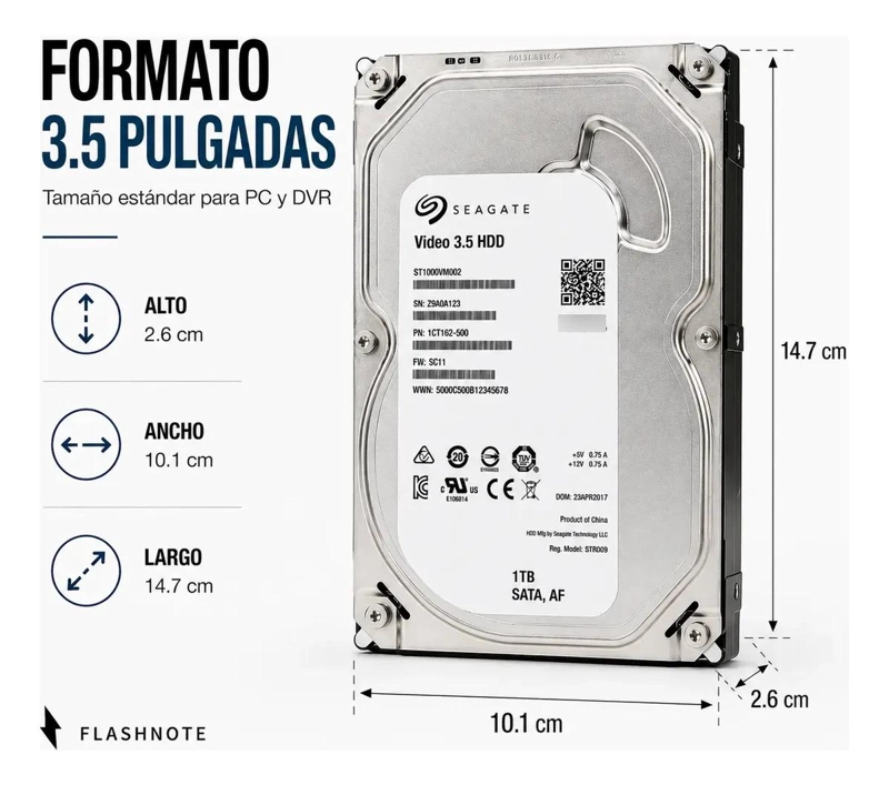 DISCO DURO 1TB PARA PC, DVR Y VIDEOVIGILANCIA - 2