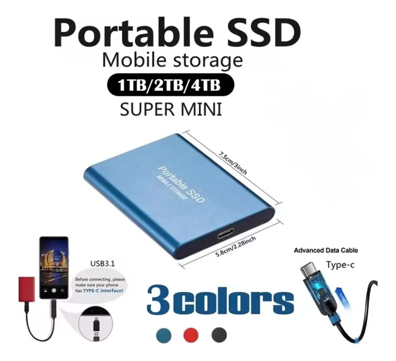 DISCO DURO EXTERNO SSD 2TB USB TIPO C - 3