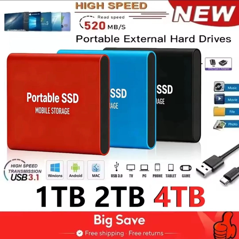 DISCO DURO EXTERNO SSD 2TB USB TIPO C - 5
