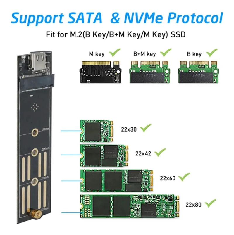 COFRE EXTERNO PARA DISCO SSD M.2 NVME PCIE USB 3.0 - 4