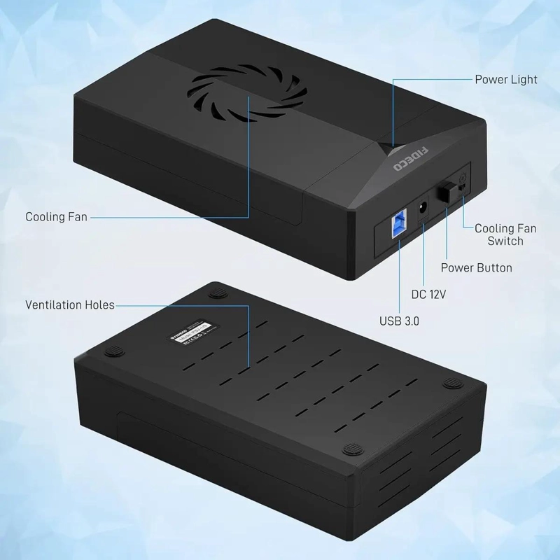 CAJA EXTERNA PARA DISCO DURO 3.5 HDD SSD CON VENTILADOR - 2