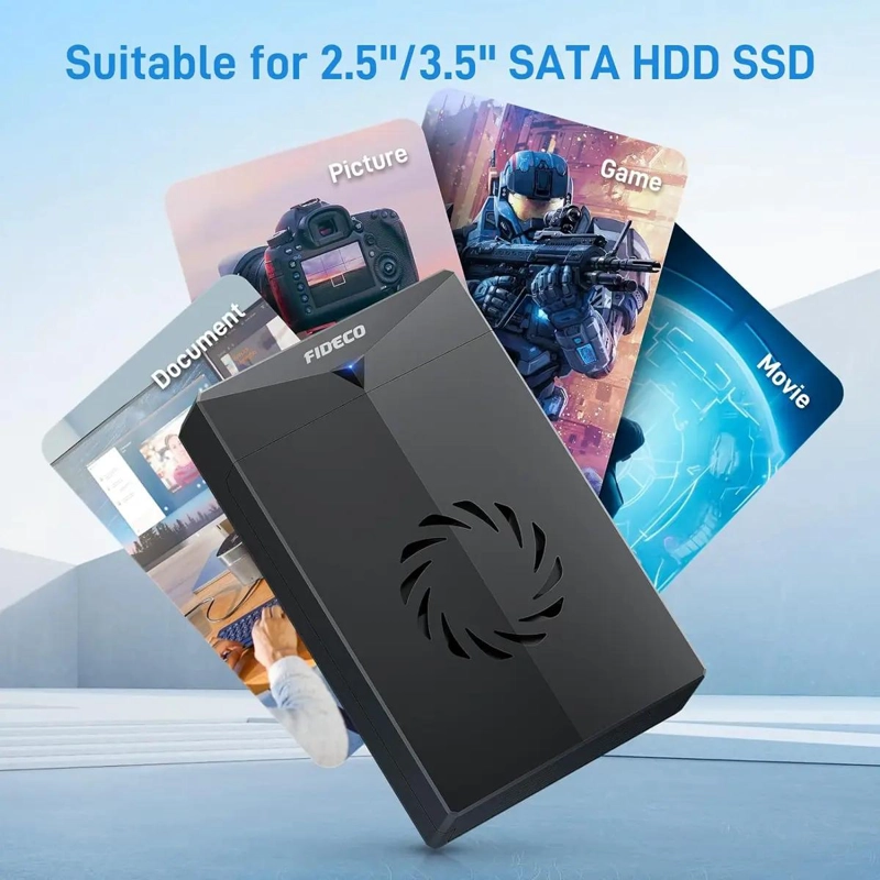 CAJA EXTERNA PARA DISCO DURO 3.5 HDD SSD CON VENTILADOR - 3