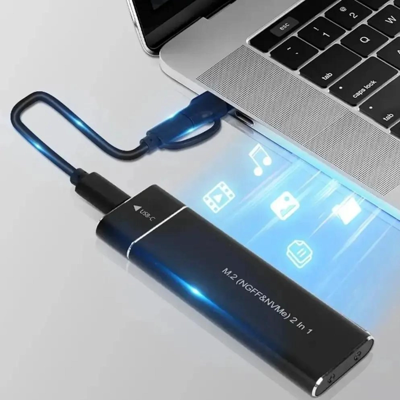 COFRE PARA DISCO DURO EXTERNO SSD M.2 NVME USB 3.1 TIPO C - 2
