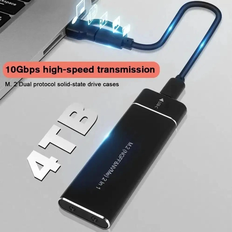 COFRE PARA DISCO DURO EXTERNO SSD M.2 NVME USB 3.1 TIPO C - 4