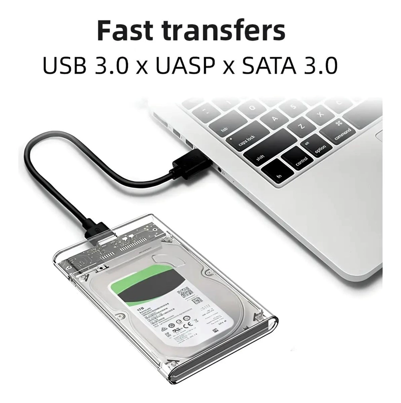 COFRE TRANSPARENTE PARA DISCO DURO SATA 2.5 USB 2.0 - 4