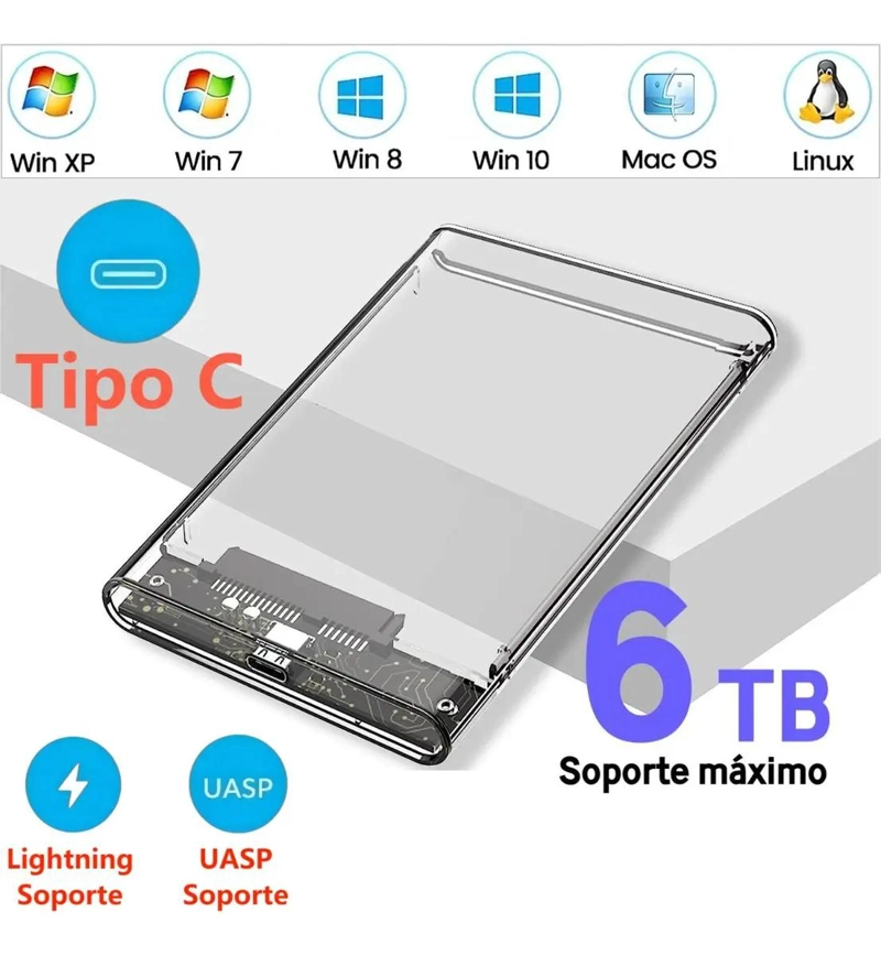 COFRE PARA DISCO DURO EXTERNO USB 3.1 SATA 2.5 - 4