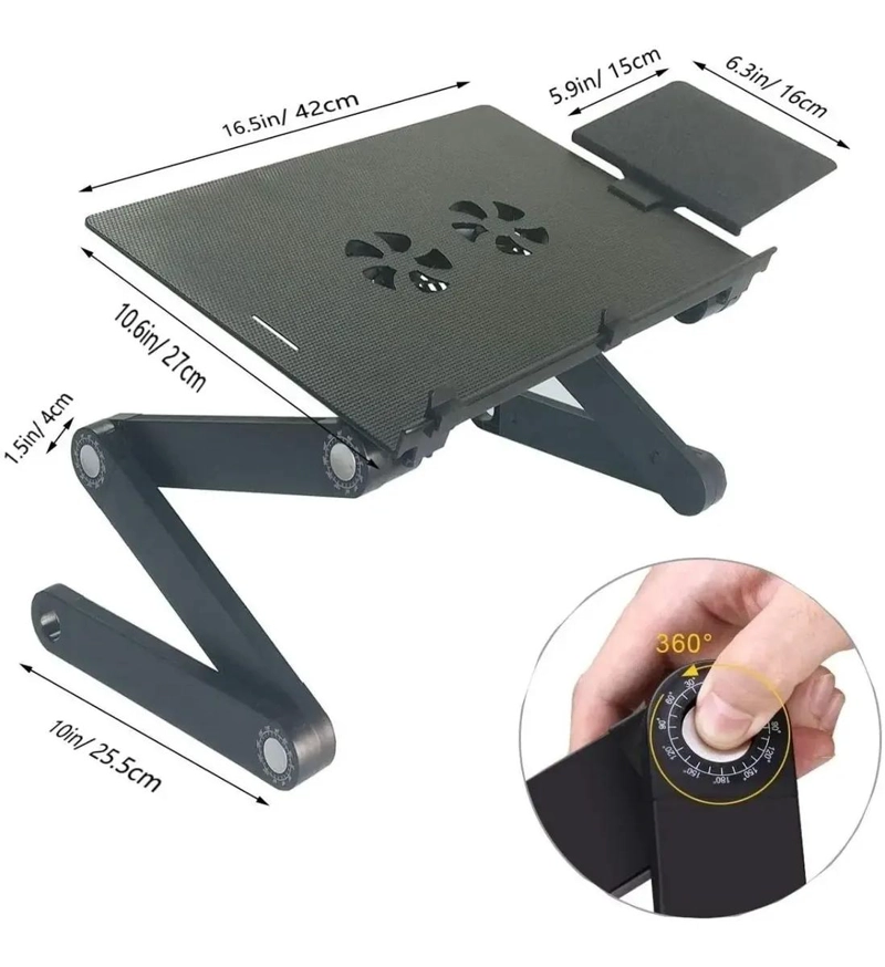 MESA PLEGABLE PARA NOTEBOOK CON 2 VENTILADORES - 5