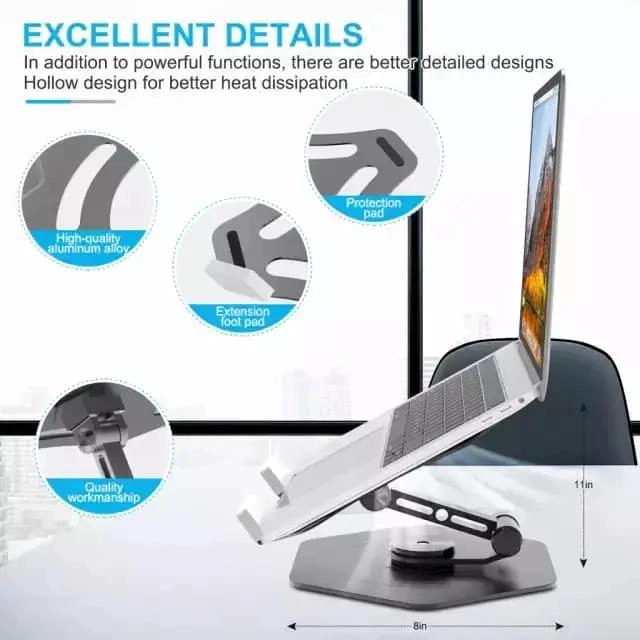 SOPORTE GIRATORIO 360° PLEGABLE DE ACERO PARA LAPTOP - 3