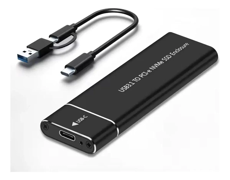 CARCASA GENE RICA M.2 NVME PCIE USB 3.0 NEGRA CON KIT - 2
