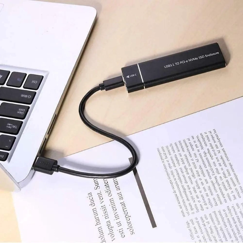 CARCASA GENE RICA M.2 NVME PCIE USB 3.0 NEGRA CON KIT - 5