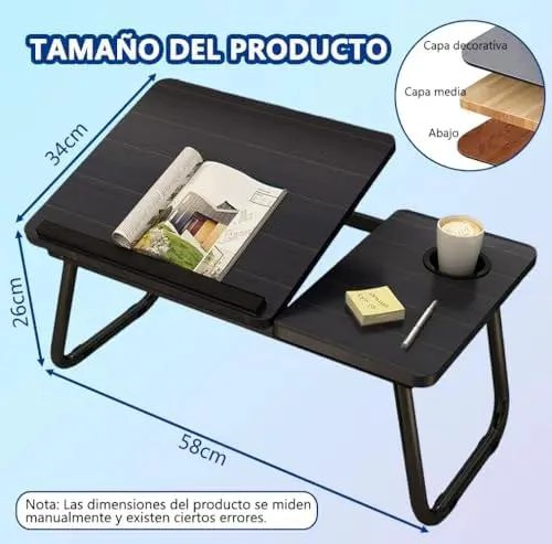 MESA PLEGABLE CON SOPORTE AJUSTABLE PARA LAPTOP - 2
