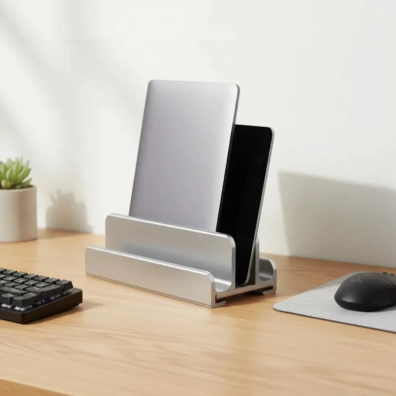 SOPORTE VERTICAL DE ALUMINIO PARA LAPTOP Y SMARTPHONE - 4