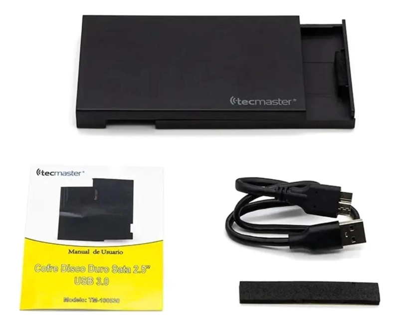 COFRE PARA DISCO DURO SSD Y SATA 2.5 USB 3.0 - 2