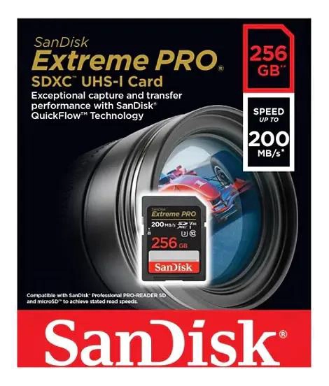 MEMORIA SD EXTREME PRO 256GB U3 V30 200MB/S - 5