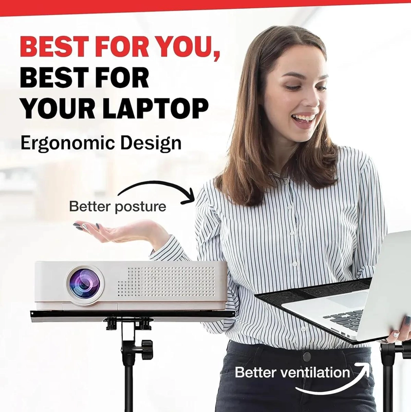 ATRIL AJUSTABLE PARA NOTEBOOK Y SOPORTE DE CELULAR CON BANDEJA - 2