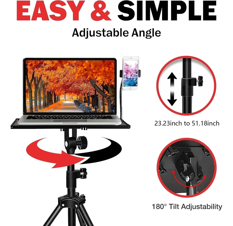 ATRIL AJUSTABLE PARA NOTEBOOK Y SOPORTE DE CELULAR CON BANDEJA - 4