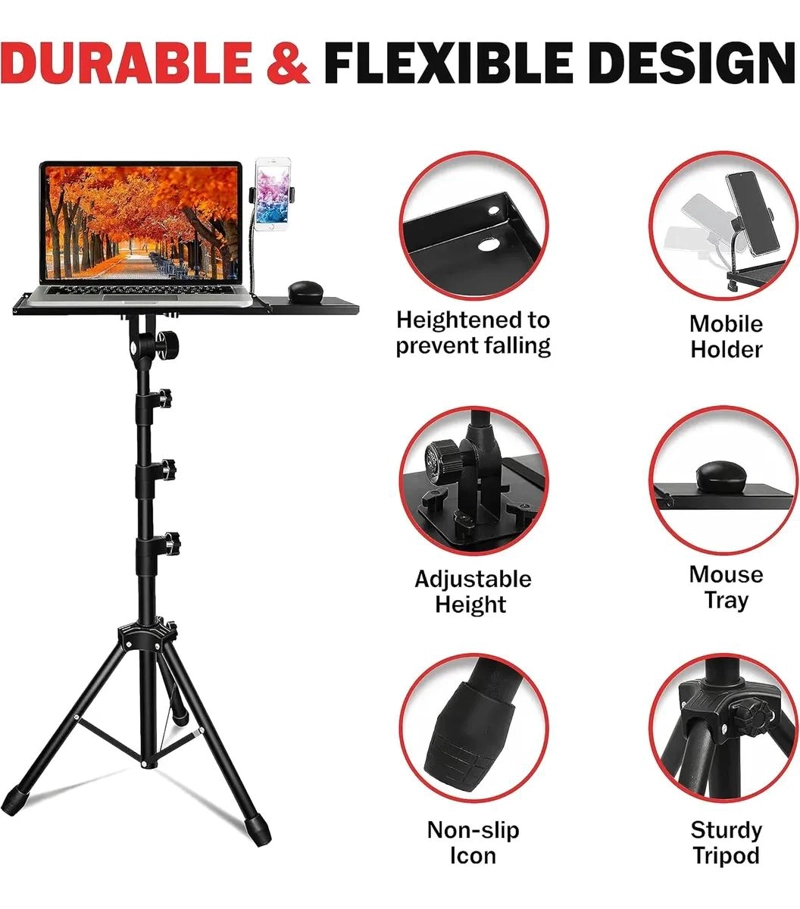 ATRIL AJUSTABLE PARA NOTEBOOK Y SOPORTE DE CELULAR CON BANDEJA - 5