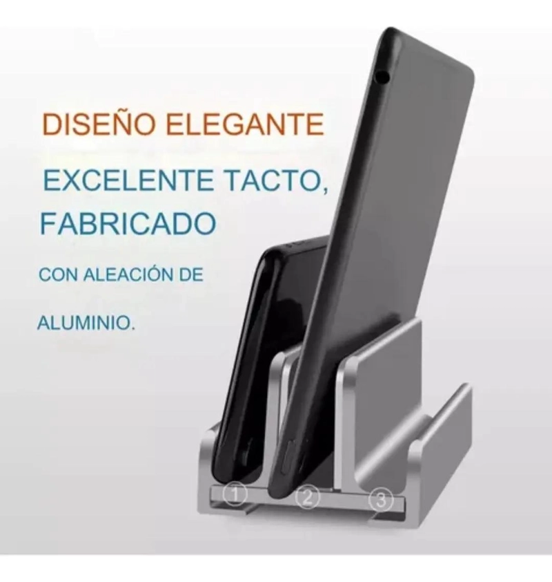 SOPORTE VERTICAL DE ALUMINIO PARA NOTEBOOK Y SMARTPHONE - 3
