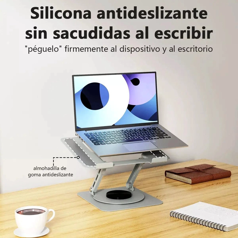 SOPORTE AJUSTABLE DE ALUMINIO PARA NOTEBOOK Y TABLET - 5