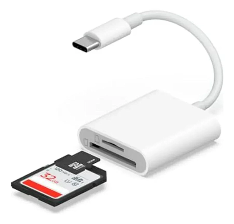 LECTOR DE TARJETAS SD Y MICRO SD USB-C BLANCO - 1