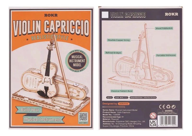 PUZZLE 3D DE MADERA VIOLIN CAPRICCIO 62 PIEZAS - 5