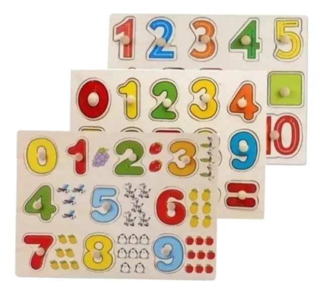 PACK 3 PUZZLES DE MADERA CON NUMEROS DIDACTICOS - 1
