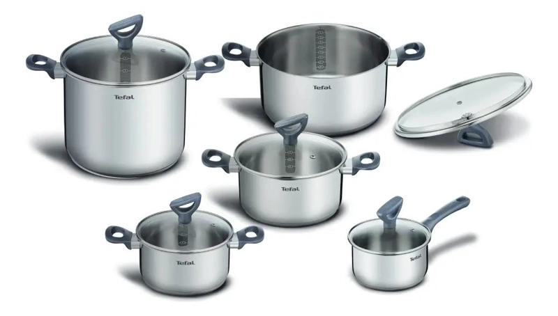 SET DE 10 PIEZAS DE UTENSILIOS DE COCINA EN ACERO INOXIDABLE COLOR PLATEADO - 1
