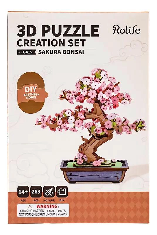 PUZZLE 3D DE MADERA SAKURA BONSAI ARTE JAPONE S - 2