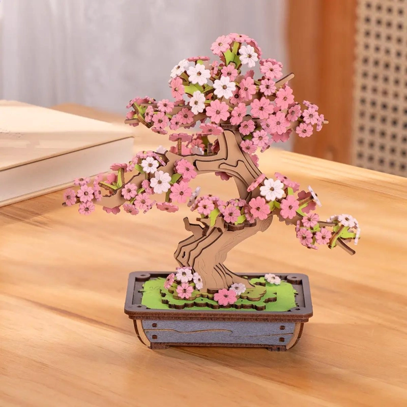 PUZZLE 3D DE MADERA SAKURA BONSAI ARTE JAPONE S - 3