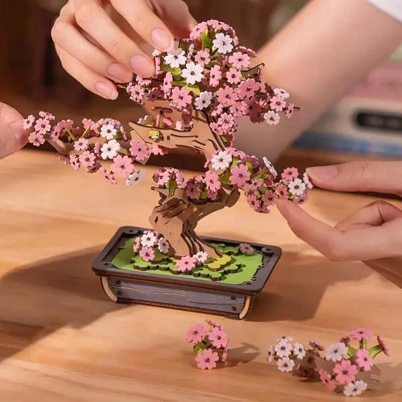 PUZZLE 3D DE MADERA SAKURA BONSAI ARTE JAPONE S - 4