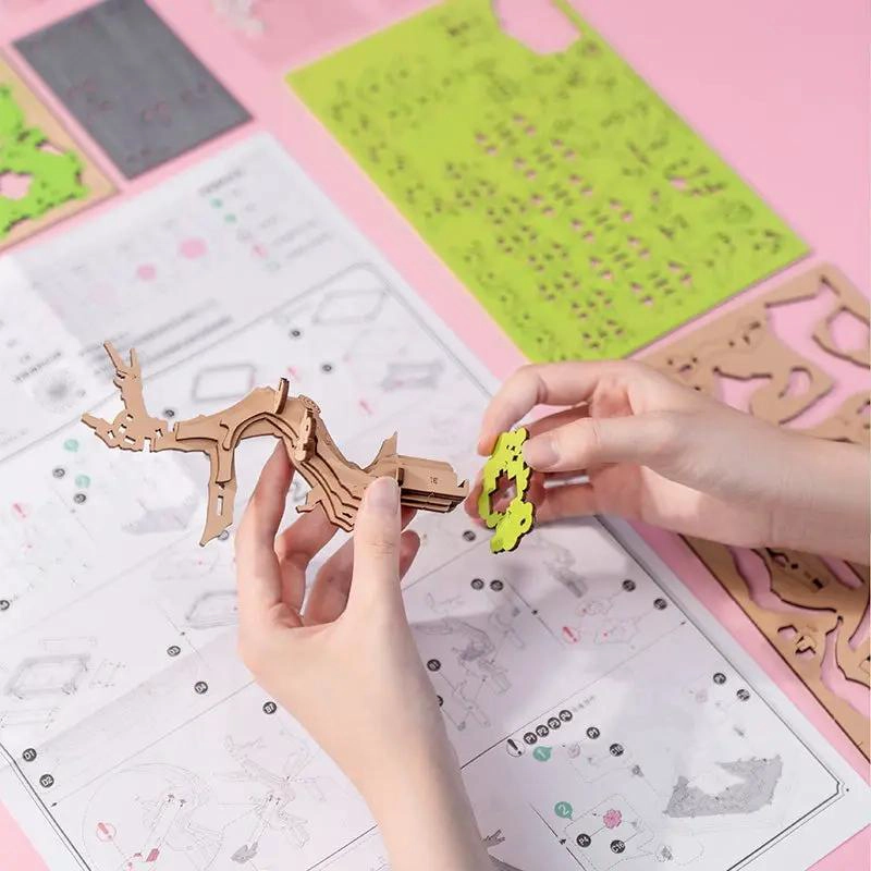 PUZZLE 3D DE MADERA SAKURA BONSAI ARTE JAPONE S - 5