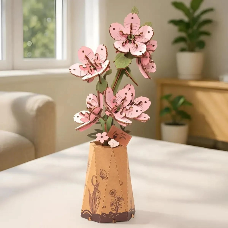 PUZZLE 3D DE MADERA FLOR SAKURA DECORATIVO - 1