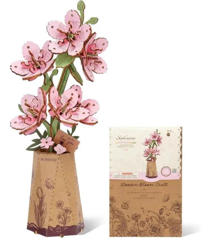PUZZLE 3D DE MADERA FLOR SAKURA DECORATIVO - 4