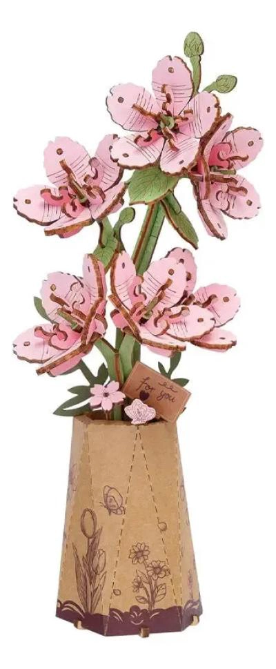 PUZZLE 3D DE MADERA FLOR SAKURA DECORATIVO - 5