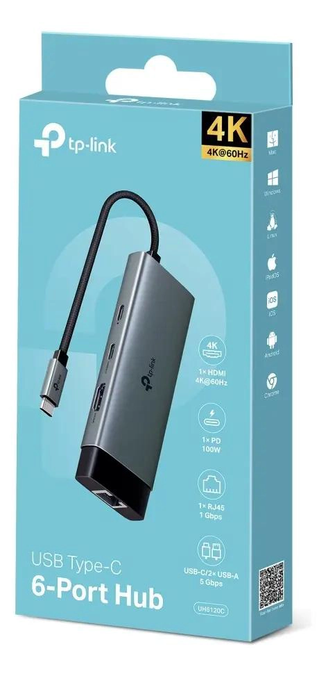 GENÉRICO HUB USB TIPO C 6 EN 1 CON MULTIPLES PUERTOS