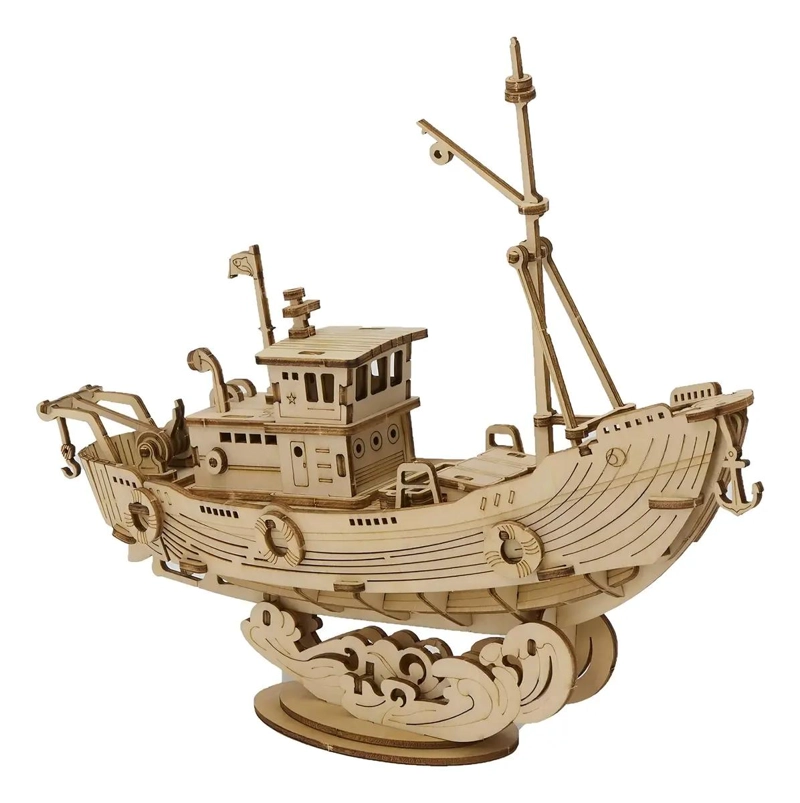PUZZLE 3D BARCO PESQUERO DE MADERA 104 PIEZAS - 1