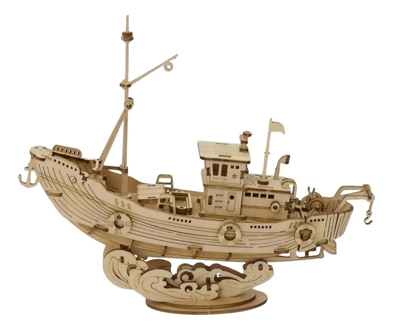 PUZZLE 3D BARCO PESQUERO DE MADERA 104 PIEZAS - 3