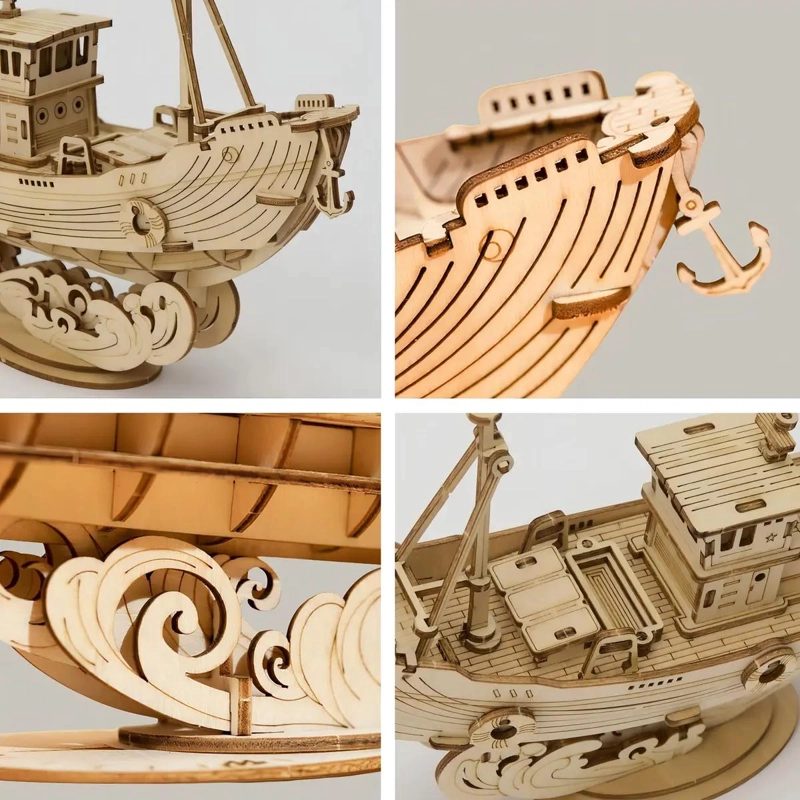 PUZZLE 3D BARCO PESQUERO DE MADERA 104 PIEZAS - 4