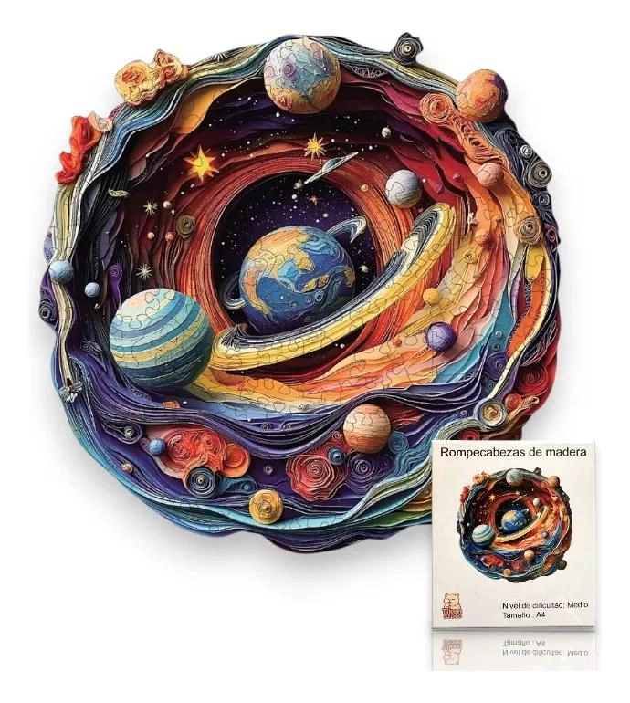 ROMPECABEZAS DE MADERA A4 PAISAJE UNIVERSO PLANETAS - 1