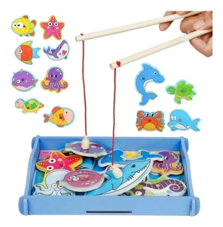 JUEGO DIDACTICO DE PESCA MAGNE TICO CON PUZZLES - 1