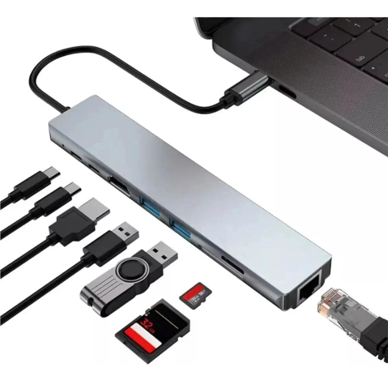 ADAPTADOR MULTIPUERTO TIPO C 8 EN 1 CON HDMI Y USB - 2