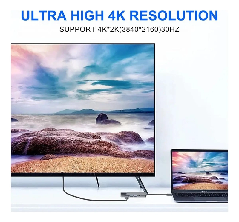 ADAPTADOR HUB 5 EN 1 CON RJ45 1000MBPS, HDMI 4K, USB-C Y - 4
