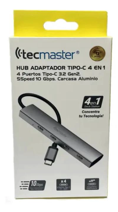 GENÉRICO HUB USB-C CON 4 PUERTOS TIPO C
