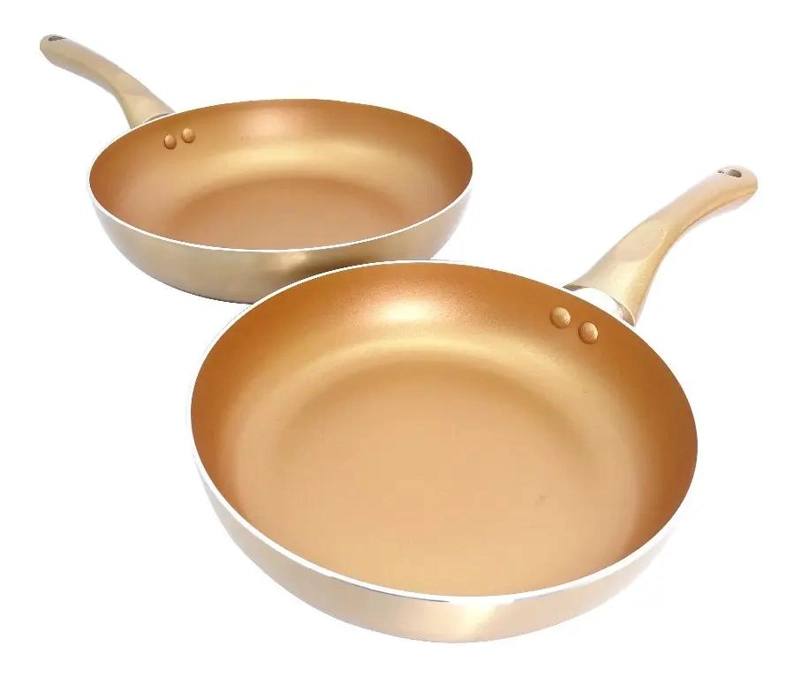 SET 5 PIEZAS OLLAS Y SARTENES CERAMICA Y COBRE - 3