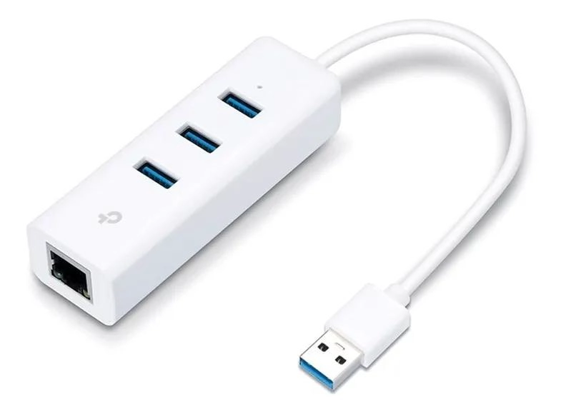 GENÉRICO ADAPTADOR USB 3.0 A RJ45 GIGABIT CON 3 PUERTOS USB