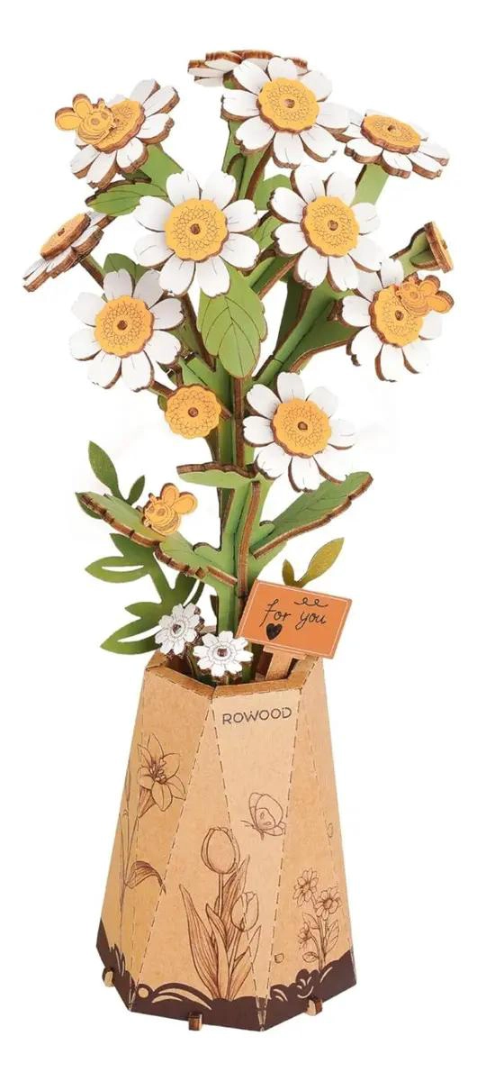 MINIATURA ARMABLE FLOR DE MANZANILLA EN MADERA - 1