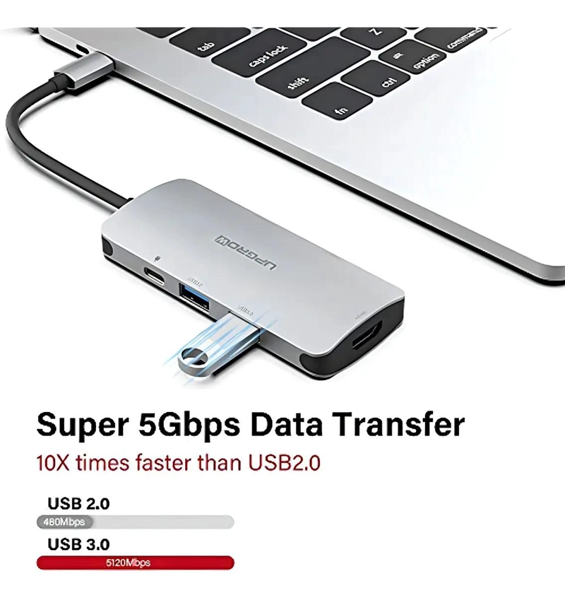 ADAPTADOR USB C 7 EN 1 CON HDMI 4K Y PD 100W - 3