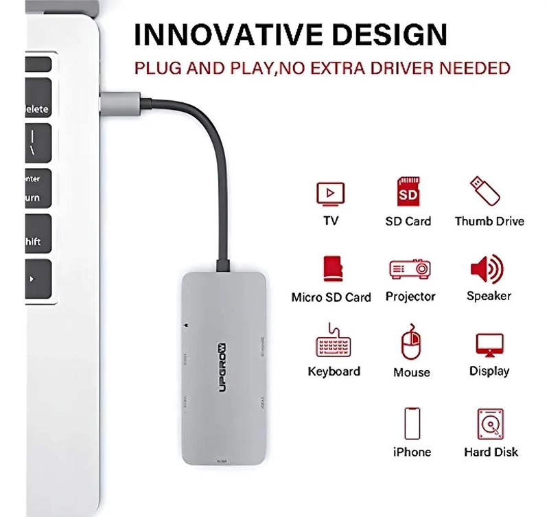 ADAPTADOR USB C 7 EN 1 CON HDMI 4K Y PD 100W - 4