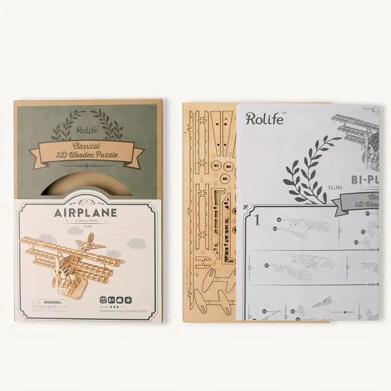 PUZZLE 3D DE MADERA AVION AEROPLANO 145 PIEZAS - 3